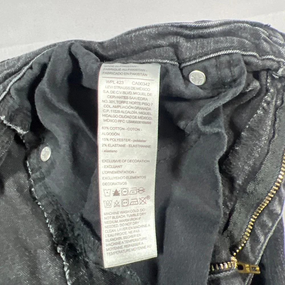 Levi Strauss Signature Skinny Jeans Womens 16M Black Cotton Stretch High Rise